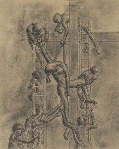 David Thomas - Contemporary Charcoal Drawing, Christ Taken Down from the Cross