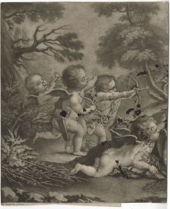 19th Century Mezzotint - Cupids after S Jeaurat