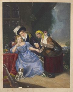 19th Century Mezzotint - Genre Scene