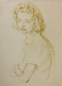 William Redgrave - Early 20th Century Graphite Drawing, Portrait of a Girl