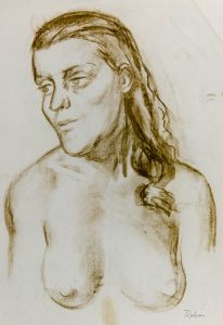 William Redgrave - Early 20th Century Chalk Drawing, Female Nude