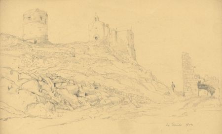 Rev Henry Robinson Wadmore - 19th Century Graphite Drawing, Path below Church