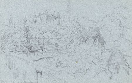 Rev Henry Robinson Wadmore - 19th Century Graphite Drawing, Garden, Mourillon