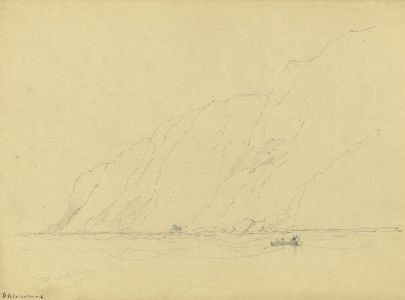 Rev Henry Robinson Wadmore - 19th Century Graphite Drawing, Cliffs nr Freshwater