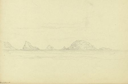 Rev Henry Robinson Wadmore - 19th Century Graphite Drawing, Coastal View