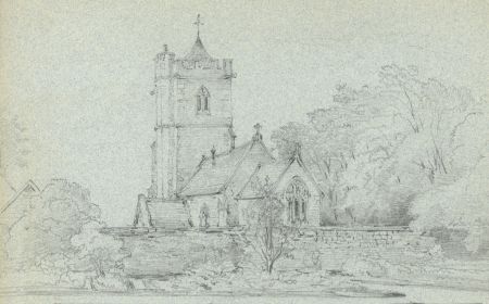 Rev Henry Robinson Wadmore - 19th Century Graphite Drawing, Church