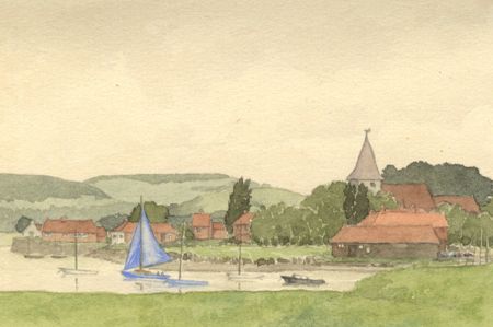 W.G. Lewis - 1964 Watercolour, Bosham
