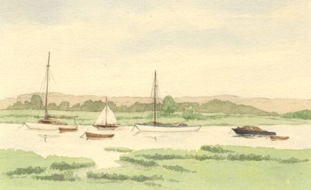 W.G. Lewis - 1964 Watercolour, Bosham