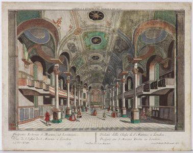 Georg Balthazar Probst - 18th Century Engraving, L'Eglise de S.Martin a Londres