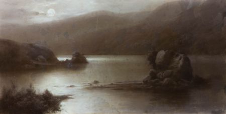 Elmer Keene - Late 19th Century Charcoal Drawing, Colleen Bawn Rock, Killarney