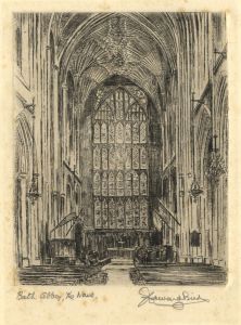 Edward Bird - Early 20th Century Etching, Bath Abbey, The Nave