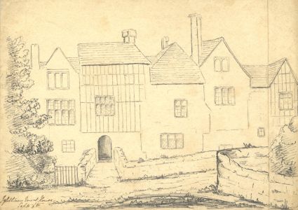 19th Century Graphite Drawing - Ightham Mote House, Kent