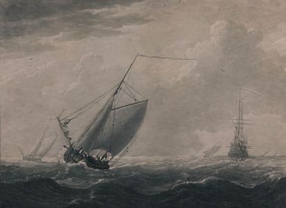 Elisha Kirkall - 18th Century Mezzotint, Shipping Scene