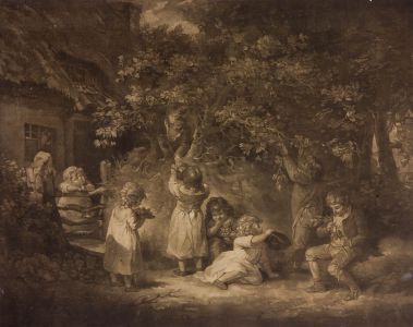 Edward Dayes after G. Morland - 1788 Mezzotint, Children Nutting