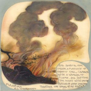 Early 20th Century Gouache on Silk - RL Stevenson's "Rahero"