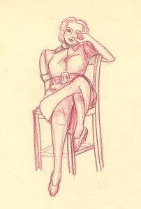 William Redgrave - Early 20th Century Coloured Pencil, Woman in Chair Study