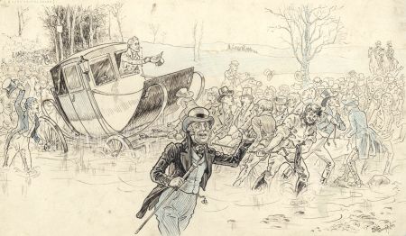 Early 19th Century Pen and Ink Drawing - Genre Scene
