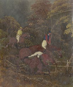 Philip Richard - Early 20th Century Oil, Fall at the Hurdle