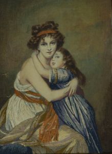 Early 19th Century Embroidery - Mother and Daughter