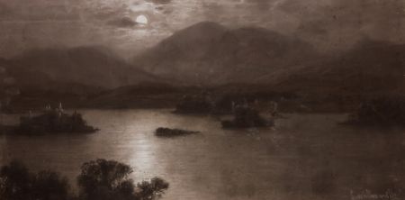 Elmer Keene - Late 19th Century Charcoal Drawing, Loch Landscape