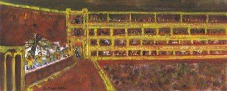 A. Dean - 2000 Watercolour, A Theatre in Vienna