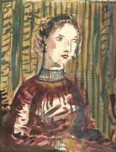 Monogram O.G. - 1913 Watercolour, Portrait of a Woman
