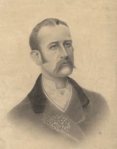 Monogram C.R. - 19th Century Graphite Drawing, Portrait of a Gentleman