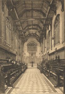 Edward Burrow - 1900 Engraving, The Chapel, Radley College, Oxford