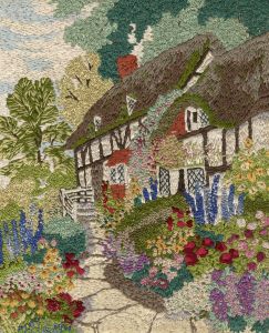 Mid 20th Century Embroidery - Cottage