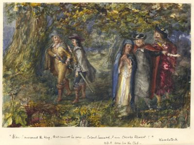 Monogram H.B.A. - 19th Century Watercolour, Sir Walter Scott's 'Woodstock'