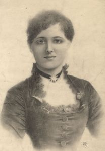 Monogram C.R. - 19th Century Graphite Drawing, Portrait of a Woman