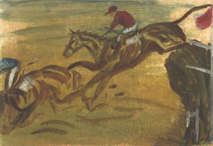 Marigold Armitage - Early 20th Century Gouache, Racing Scene