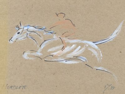 Marigold Armitage - Early 20th Century Gouache, Hurdler