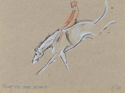 Marigold Armitage - Early 20th Century Gouache, Going to the Buckle