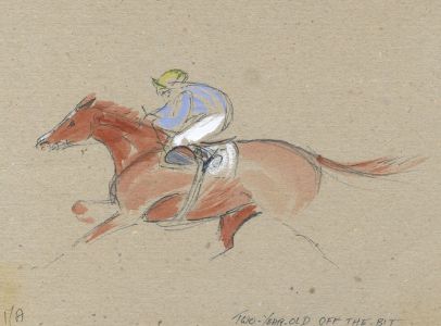 Marigold Armitage - Early 20th Century Gouache, Two-Year-Old Off the Bit