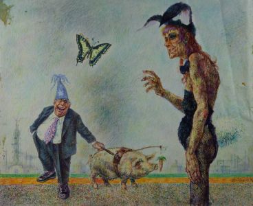 Bailey - 1982 Watercolour, Fantastical Scene