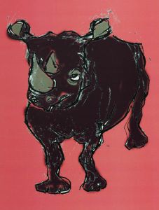 Monogram CR - Contemporary Digital Print, Rhino