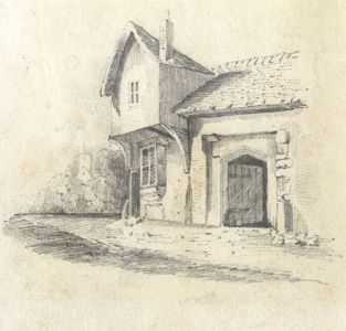 Anne Baggs - 19th Century Graphite Drawing, Tudor House