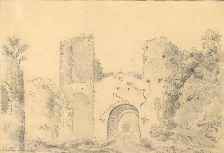 19th Century Graphite Drawing - Chateau