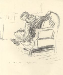 Phyllida Barlow - 1961 Charcoal Drawing, Seated Figure