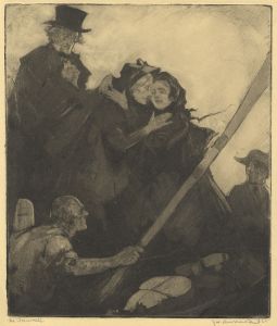 John Henry Amshewitz R.B.A. - 1925 Aquatint, The Farewell
