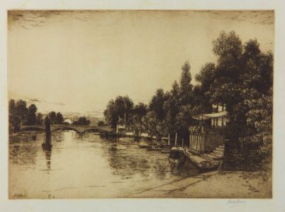 John Fullwood - Early 20th Century Etching, The Thames above Staines