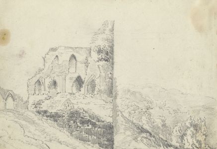 Thomas Mott - 19th Century Graphite Drawing, Knaresborough Castle