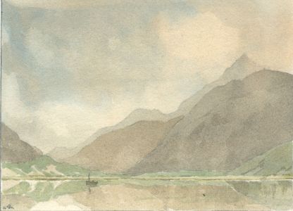 W.G. Lewis - 1949 Watercolour, Snowdon