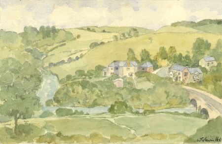 W.G. Lewis - 1965 Watercolour, Dartmeet