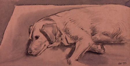 Keith Burtonshaw - 1973 Watercolour, Dog