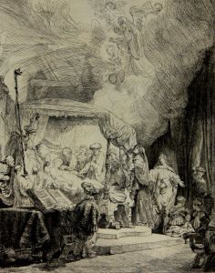 After Rembrandt van Rijn - Large Early 20th Century Etching, Death of the Virgin