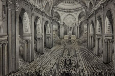 1852 Lithograph - Funeral of the Great Duke of Wellington