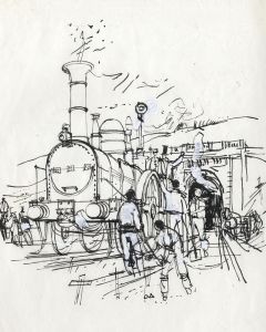 Paul Sharp - 1966 Pen and Ink Drawing, North Star near Box Tunnel