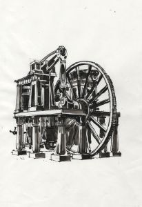 Paul Sharp - 1966 Pen and Ink Drawing, Machine